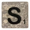 Houten Scrabble Letter S - Donkergrijs - 10x10