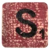 Houten Scrabble Letter S - Donkerrood