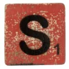Houten Scrabble Letter S - Rood - 10x10