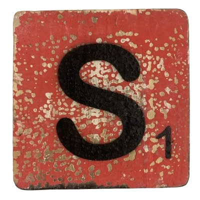 Houten Scrabble Letter S - Rood - 10x10