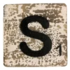Houten Scrabble Letter S - Wit - 10x10