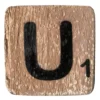 Houten Scrabble Letter U - Bruin