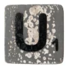 Houten Scrabble Letter U - Donkergrijs