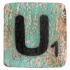 Houten Scrabble Letter U - Groen