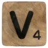 Houten Scrabble Letter V - Naturel - 10x10