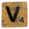 Houten Scrabble Letter V - Oranje - 10x10