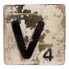 Houten Scrabble Letter V - Wit - 10x10