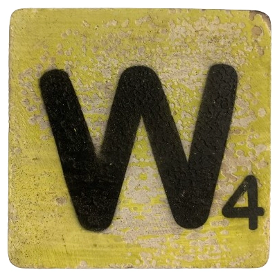 Houten Scrabble Letter W - Lichtgroen - 10x10