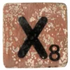 Houten Scrabble Letter X - Bruin
