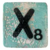 Houten Scrabble Letter X - Helderblauw