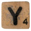 Houten Scrabble Letter Y - Bruin