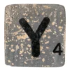Houten Scrabble Letter Y - Donkergrijs