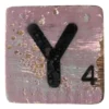 Houten Scrabble Letter Y - Donkerpaars
