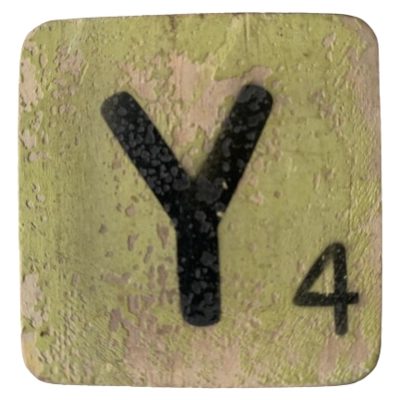 Houten Scrabble Letter Y - Lichtgroen