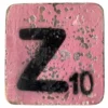 Houten Scrabble Letter Z - Donkerroze