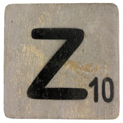 Houten Scrabble Letter Z - Grijs - 10x10