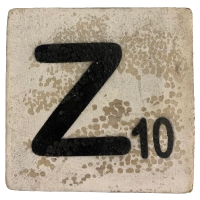 Houten Scrabble Letter Z - Wit - 10x10