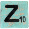 Houten Scrabble Letters Z - Groen-Blauw 10x10 cm