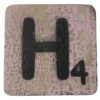 Houten Scrabble Letter H - Roze