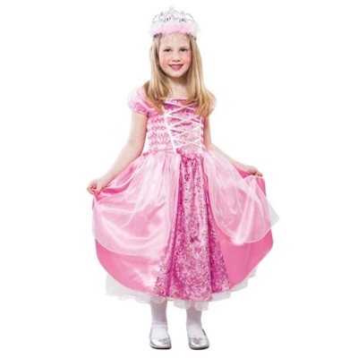 Verkleedpakje Prinses donkerroze - 105-121cm