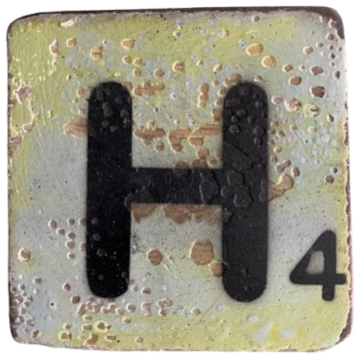 Houten Scrabble Letter H - Olijfgroen