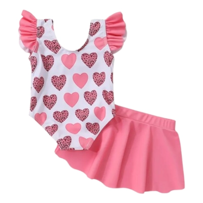 2-delige Badpakset hartjespatroon