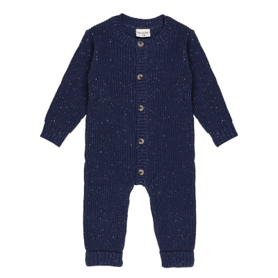 Frogs and Dogs - Sprinkle Knit Onesie - Patriot Blue - 25090009 Frogs and Dogs - Sprinkle Knit Onesie Blauw - 25090009