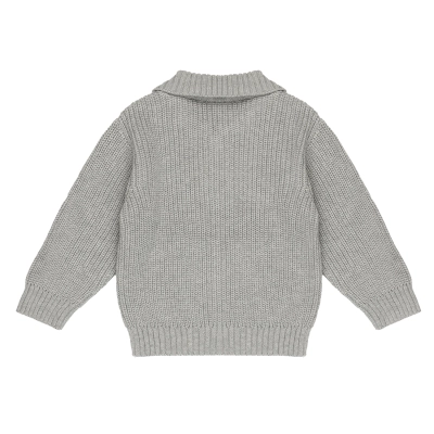 Frogs and Dogs - Zipper Sweater Flat Knit - Gray Violet - Achterkant - 25090005 25090005 - Frogs & Dogs - Zipper Sweater