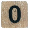 Houten Cijfer 0 - Bruin