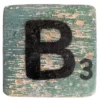 Houten Scrabble letter B - Donkergroen