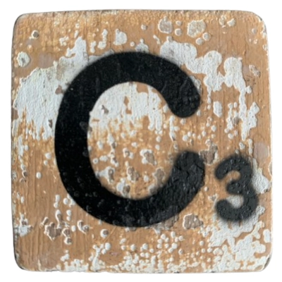 Houten Scrabble letter C - Bruin Houten Scrabble letter C - Bruin