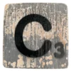 Houten Scrabble letter C - Donkergrijs Houten Scrabble letter C - Donkergrijs