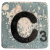 Houten Scrabble letter C - Groen-Blauw Houten Scrabble letter C - Groen-Blauw