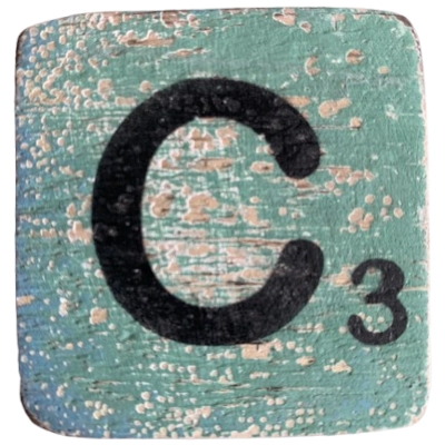 Houten Scrabble letter C - Groen Houten Scrabble letter C - Groen