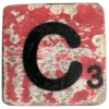 Houten Scrabble letter C - Rood Houten Scrabble letter C - Rood