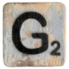 Houten Scrabble letter G - Licht Lichtblauw