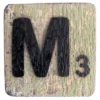 Houten Scrabble letter M - Olijfgroen