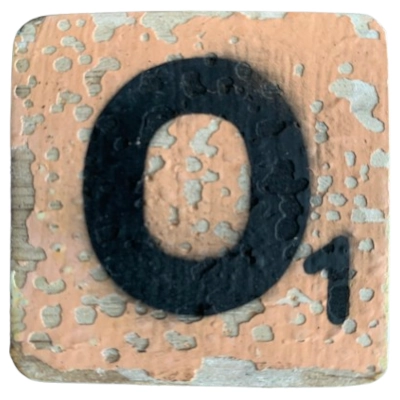 Houten Scrabble letter O - Fel Oranje