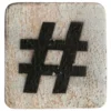 Houten Symbool Hashtag - Grijs-Blauw Houten Symbool Hashtag - Grijs-Blauw