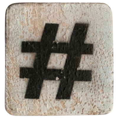 Houten Symbool Hashtag - Grijs-Blauw Houten Symbool Hashtag - Grijs-Blauw