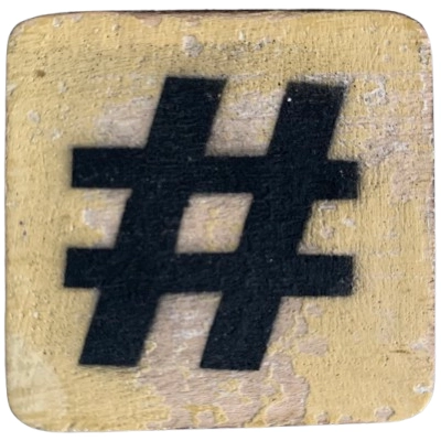 Houten Symbool Hashtag - Oranje-Geel Houten Symbool Hashtag - Oranje-Geel