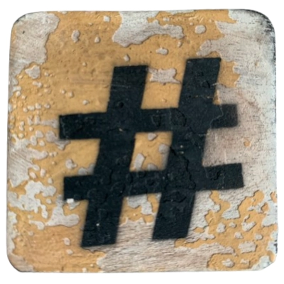Houten Symbool Hashtag - Oranje Houten Symbool Hashtag - Oranje