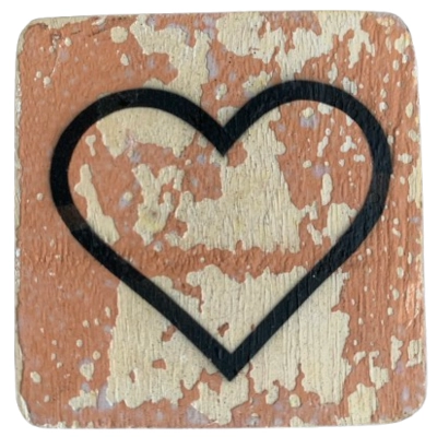 Houten Symbool Open Hart - Bruin