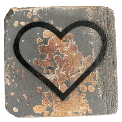 Houten Symbool Open Hart - Donkergrijs