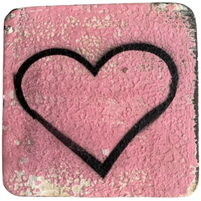 Houten Symbool Open Hart - Fel Roze