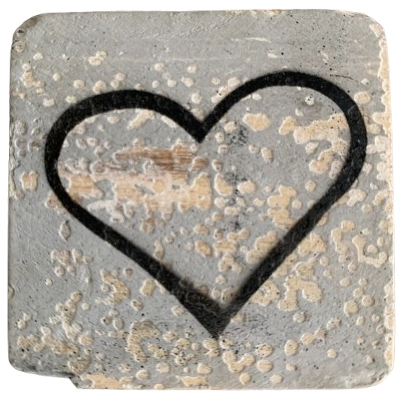 Houten Symbool Open Hart - Grijs