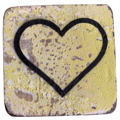 Houten Symbool Open Hart - Lichtgroen