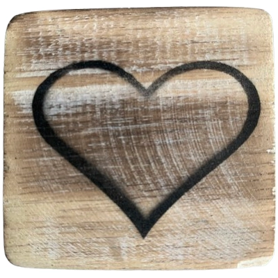 Houten Symbool Open Hart - Naturel