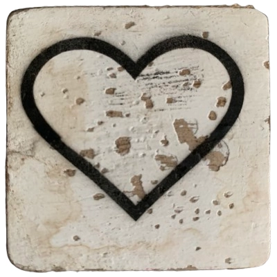 Houten Symbool Open Hart - Wit