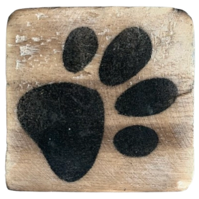 Houten Symbool Pootafdruk - Naturel